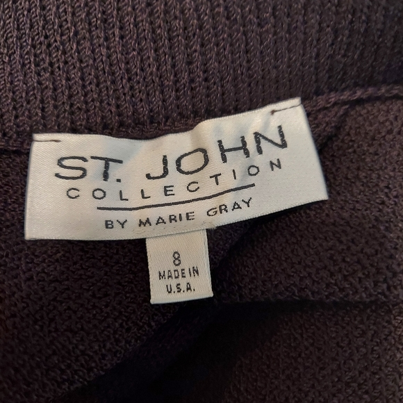 Vtg St. John Dark Brown Sleeveless Knit Top Size S And Matching Skirt Size 8 - Picture 6 of 6